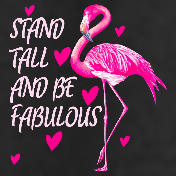 Flamingo Stand Tall And Be Fabulous 7 Panel Mesh Trucker Snapback Hat