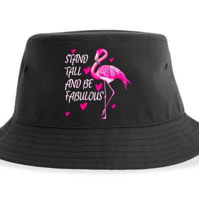 Flamingo Stand Tall And Be Fabulous Sustainable Bucket Hat