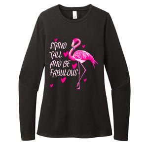 Flamingo Stand Tall And Be Fabulous Womens CVC Long Sleeve Shirt