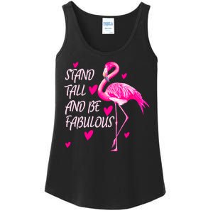 Flamingo Stand Tall And Be Fabulous Ladies Essential Tank