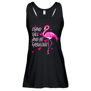 Flamingo Stand Tall And Be Fabulous Ladies Essential Flowy Tank