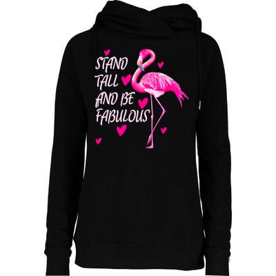 Flamingo Stand Tall And Be Fabulous Womens Funnel Neck Pullover Hood