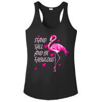 Flamingo Stand Tall And Be Fabulous Ladies PosiCharge Competitor Racerback Tank