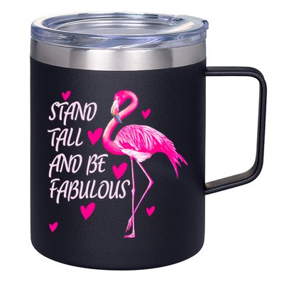 Flamingo Stand Tall And Be Fabulous 12oz Stainless Steel Coffee Mug