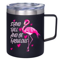 Flamingo Stand Tall And Be Fabulous 12oz Stainless Steel Coffee Mug