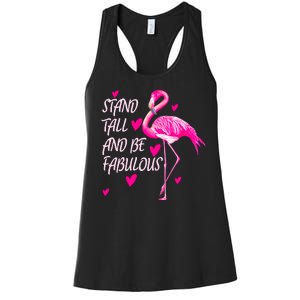 Flamingo Stand Tall And Be Fabulous Women's Racerback Tank