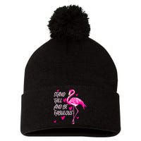 Flamingo Stand Tall And Be Fabulous Pom Pom 12in Knit Beanie