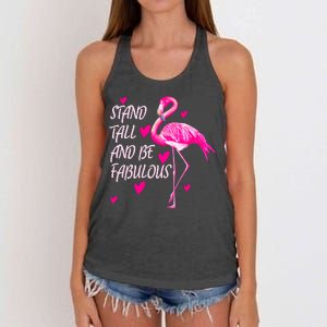 Flamingo Stand Tall And Be Fabulous Women's Knotted Racerback Tank