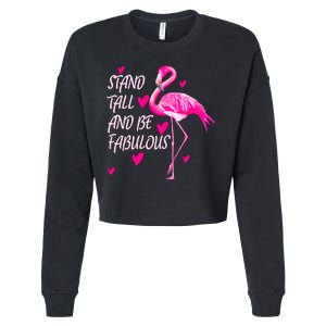 Flamingo Stand Tall And Be Fabulous Cropped Pullover Crew