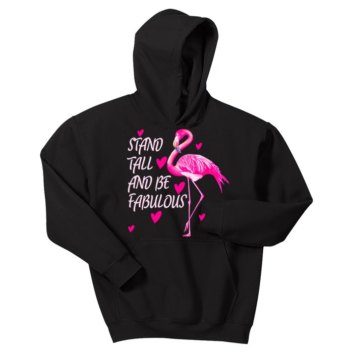 Flamingo Stand Tall And Be Fabulous Kids Hoodie