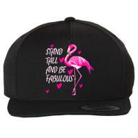 Flamingo Stand Tall And Be Fabulous Wool Snapback Cap