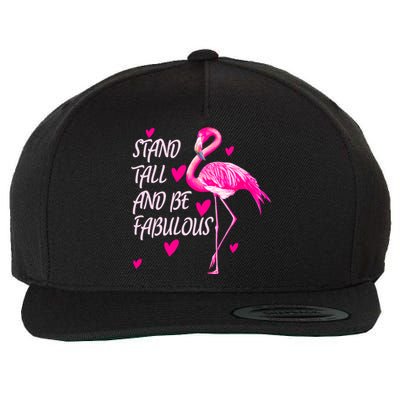 Flamingo Stand Tall And Be Fabulous Wool Snapback Cap