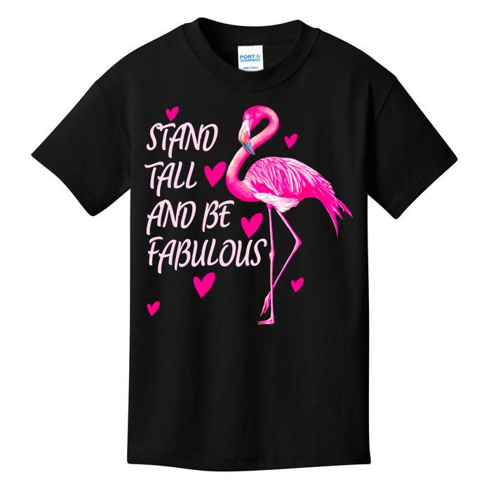 Flamingo Stand Tall And Be Fabulous Kids T-Shirt