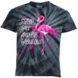 Flamingo Stand Tall And Be Fabulous Kids Tie-Dye T-Shirt