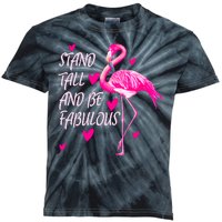 Flamingo Stand Tall And Be Fabulous Kids Tie-Dye T-Shirt