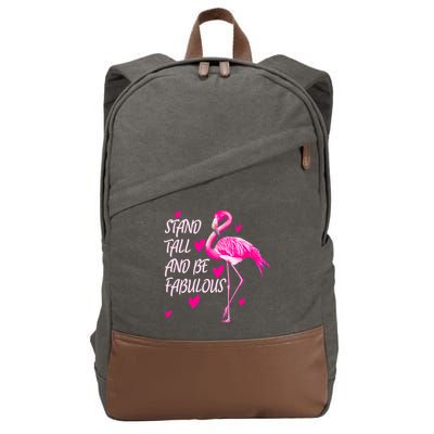 Flamingo Stand Tall And Be Fabulous Cotton Canvas Backpack