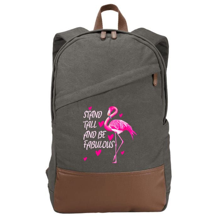 Flamingo Stand Tall And Be Fabulous Cotton Canvas Backpack