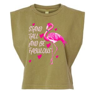 Flamingo Stand Tall And Be Fabulous Garment-Dyed Women's Muscle Tee