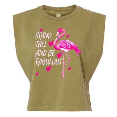 Flamingo Stand Tall And Be Fabulous Garment-Dyed Women's Muscle Tee