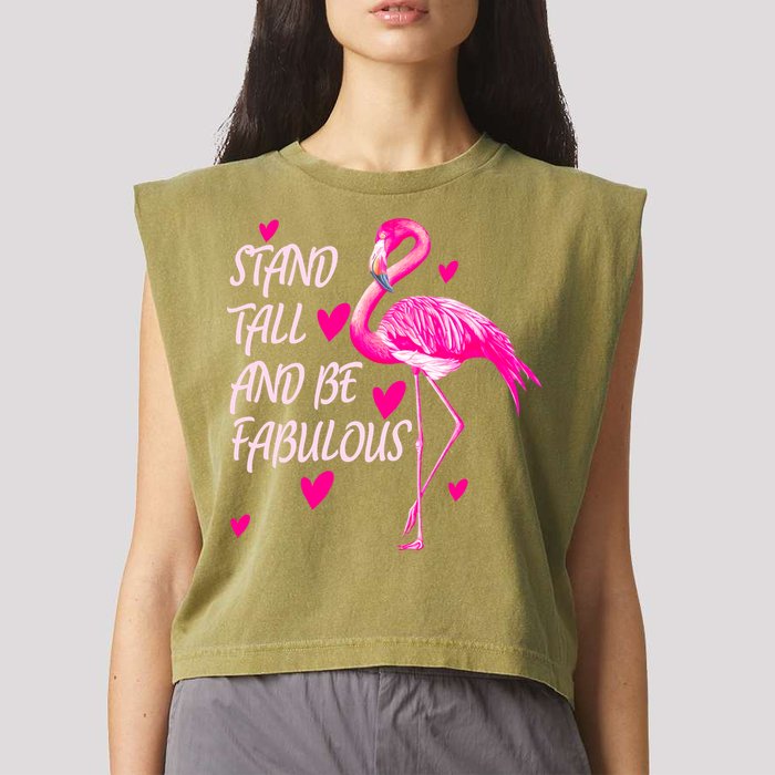 Flamingo Stand Tall And Be Fabulous Garment-Dyed Women's Muscle Tee