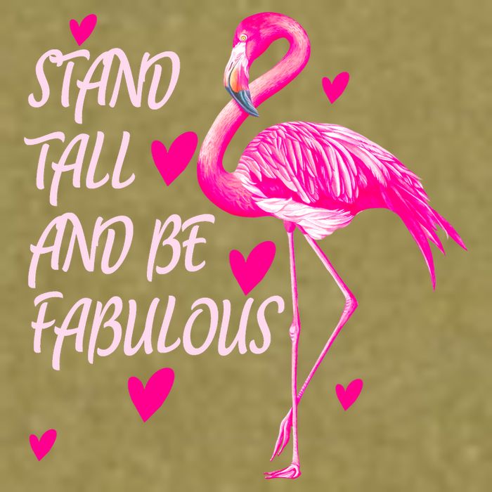 Flamingo Stand Tall And Be Fabulous Garment-Dyed Women's Muscle Tee