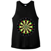 Flat Dart Board Gaming Ladies PosiCharge Tri-Blend Wicking Tank