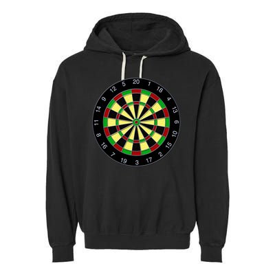 Flat Dart Board Gaming Garment-Dyed Fleece Hoodie