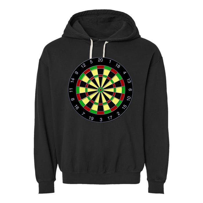 Flat Dart Board Gaming Garment-Dyed Fleece Hoodie