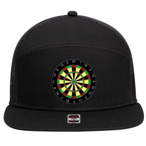 Flat Dart Board Gaming 7 Panel Mesh Trucker Snapback Hat