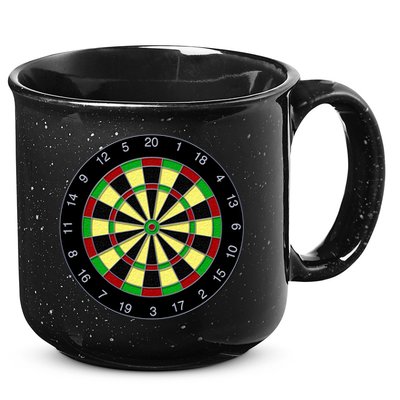 Flat Dart Board Gaming 15oz Campfire Ceramic Mug
