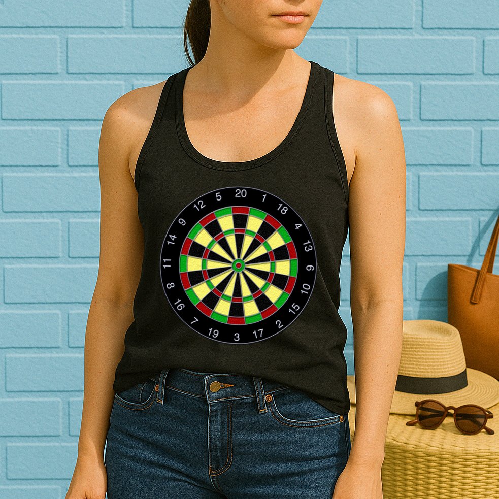 Flat Dart Board Gaming Womens Tank Top