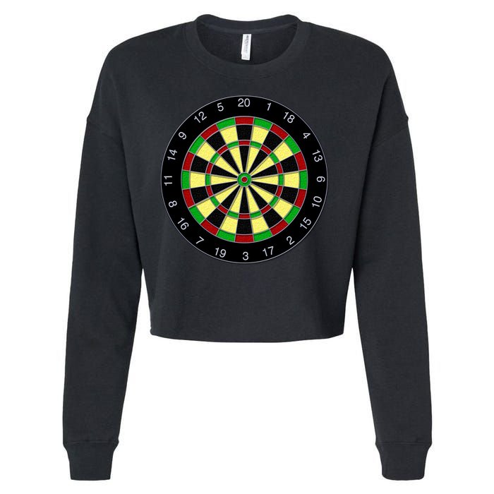 Flat Dart Board Gaming Cropped Pullover Crew