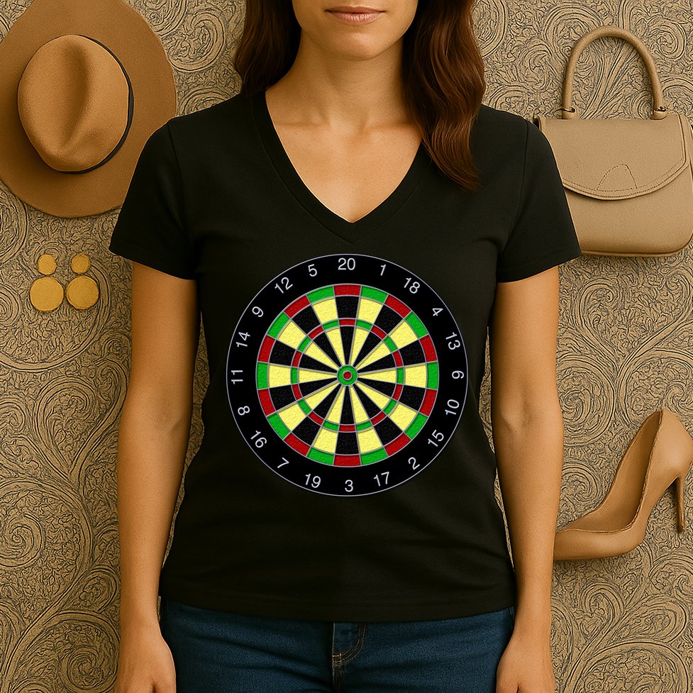 Flat Dart Board Gaming Women's V-Neck T-Shirt