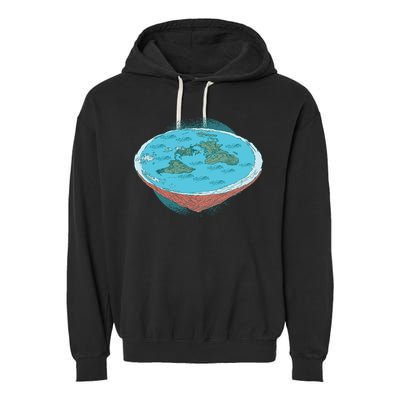 Flat Earth Theory Garment-Dyed Fleece Hoodie