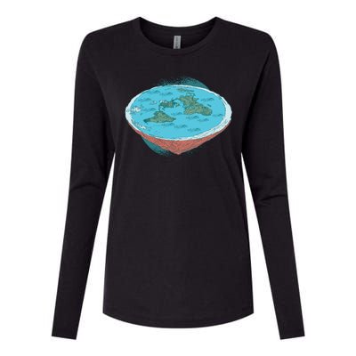 Flat Earth Theory Womens Cotton Relaxed Long Sleeve T-Shirt