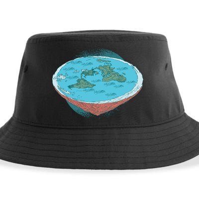 Flat Earth Theory Sustainable Bucket Hat