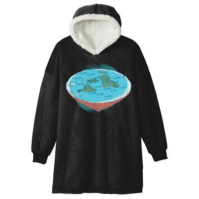 Flat Earth Theory Hooded Wearable Blanket