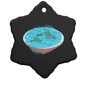 Flat Earth Theory Ceramic Star Ornament