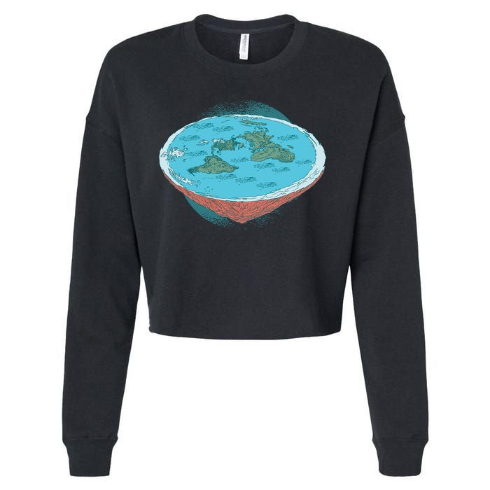 Flat Earth Theory Cropped Pullover Crew