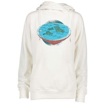 Flat Earth Theory Womens Funnel Neck Pullover Hood