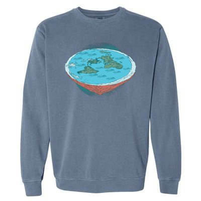 Flat Earth Theory Garment-Dyed Sweatshirt