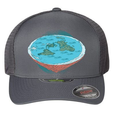 Flat Earth Theory Flexfit Unipanel Trucker Cap
