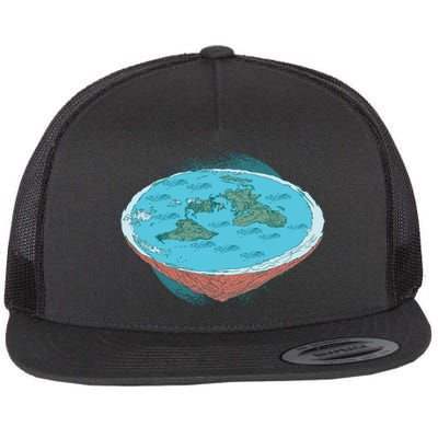 Flat Earth Theory Flat Bill Trucker Hat