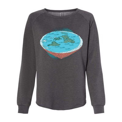 Flat Earth Theory Womens California Wash Sweatshirt