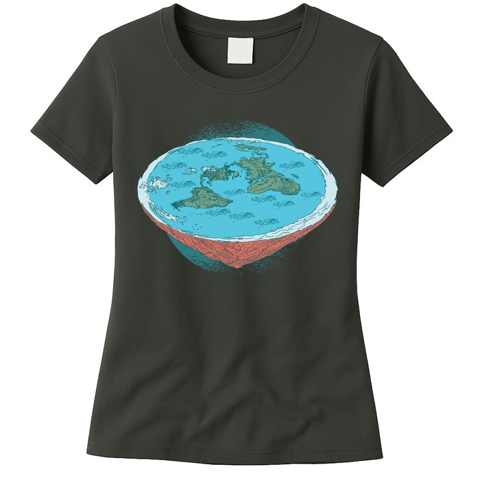 Flat Earth Theory Womens T-Shirt
