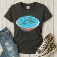 Flat Earth Theory Womens T-Shirt