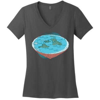 Flat Earth Theory Women's V-Neck T-Shirt