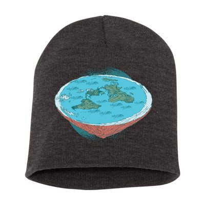 Flat Earth Theory Short Acrylic Beanie