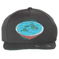 Flat Earth Theory Wool Snapback Cap