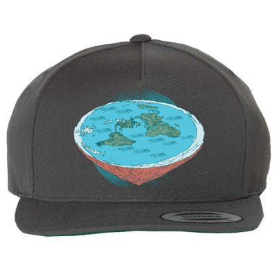 Flat Earth Theory Wool Snapback Cap